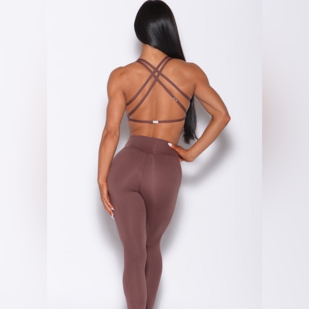 Bombshell Sportswear Brown Leggings Mauve Set - Picture 7 of 13